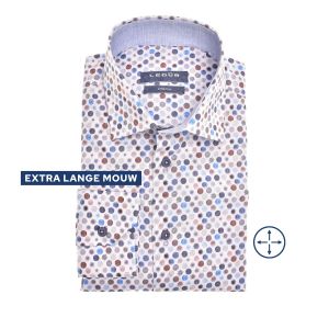 Ledub Modern Fit Shirt - White/Multi Dots