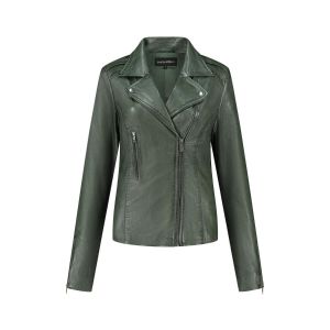 Transmission - Leather Jacket Biker Green