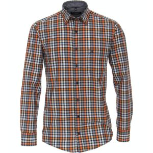 Casa Moda Casual Fit overhemd - orange/checkered