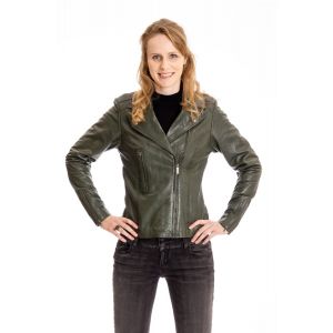 Transmission - Leather Jacket Biker Green