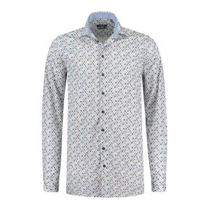 Ledub Modern Fit Shirt - White/Multi Dots