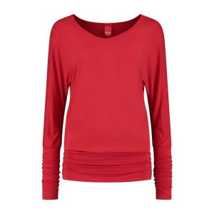 Only M - Top Bamboo Rosso V-Neck