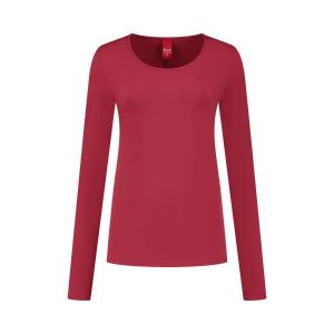 Only M - Basic O-neck top dark red