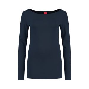 Only M - Basic boatneck top navy