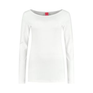 Only M - Basic boatneck top offwhite