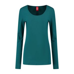 Only M - Basic O-neck top petrol