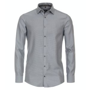 Venti Modern Fit Shirt - Kent Mini Print Grey
