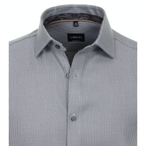 Venti Modern Fit Shirt - Kent Mini Print Grey